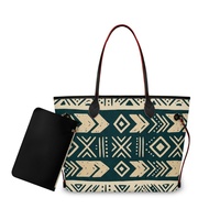 Bolsa Tote Personalizable con Tu Diseño, MOQ 1 Pieza, Bolso de Mano Personalizado DIY, Estampado Floral Oriental Vintage, Bolsa Tote de Gran Capacidad