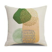 Housse de coussin YINUAN Boho vert sauge, style moderne du milieu du siècle, motif abstrait, décorative