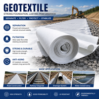 Toile géotextile en polyester blanc anti-âge et résistante aux UV pour le drainage des décharges, la filtration et les sites de traitement des déchets