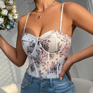 Corsetto da Donna <span class=keywords><strong>Sexy</strong></span> con Lacci, Ricamo Floreale, Lingerie Teddy, Body in Rete Trasparente, Modellante per la Pancia - Product Image 4