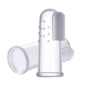 <span class=keywords><strong>Brosse</strong></span> à dents pour bébé en silicone réutilisable en gros, <span class=keywords><strong>brosse</strong></span> à doigts en silicone avec boîte en plastique - Product Image 1