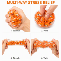 Lot de 6 balles anti-stress sensorielles en TPR, sphériques, mignonnes, en forme d'animaux, à rebond élevé, pour le soulagement du stress