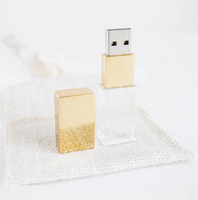 Clé USB en cristal avec logo gravé en 3D, 4 Go, 8 Go, 16 Go, USB 2.0, neuve avec boîte