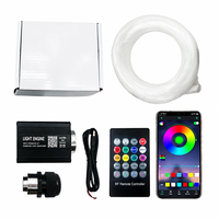 Kit de plafonnier étoilé pour voiture YD, fibre optique, 16W RGBW, 13 couleurs, 12V, contrôle par application, télécommande RF, synchronisation musicale, éclairage LED étoilé pour plafond de voiture