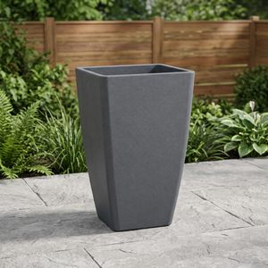 SwamiG TradeX Pot de fleurs moderne en plastique sablé de haute qualité, durable, écologique, léger, grand, haut, carré, pour jardin - Product Image 3