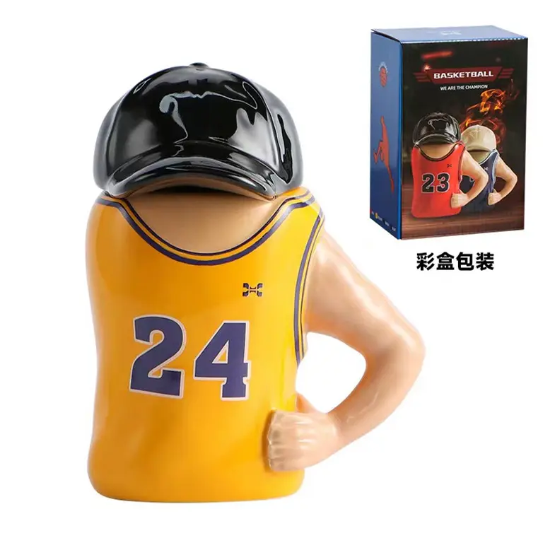 Hot selling basketball jersey ceramic mug cup with special shape