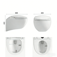 WC intelligent mural en céramique électrique, forme œuf, avec fonction automatique, pour salle de bain