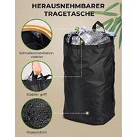 Panier de stockage de bouteille de dépôt avec couvercle, collecteur de bouteille avec roues, stockage de bouteille recyclé de dépôt