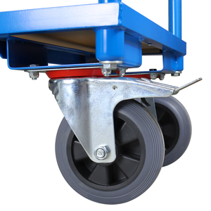 Carrello piattaforma con piattaforma in legno 400kg Hxbxt 102x60x98cm carrello a doppio piano - Product Image 3