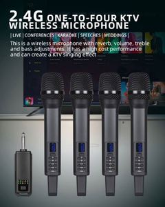 Micrófono Inalámbrico Recargable Universal 4 en 1 D100+ N24 2.4G para Actuaciones Profesionales en Escenario, Karaoke, Iglesia, Conferencias - Product Image 5