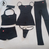Robe Courte Côtelée Femme Personnalisable avec Logo, Dos Nageur, Couleur Unie, Col en V, Moulante, Débardeur, Style Décontracté, Streetwear, Soirée d'Été, Clubwear