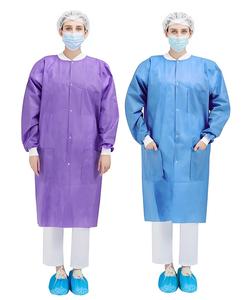 उद्योग सुरक्षा के लिए पॉलीप्रोपाइलीन नॉनबुने <span class=keywords><strong>SBPP</strong></span> डिस्पोजेबल लैब कोट - Product Image 1