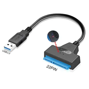USB 3.02.0からシリアルSata22ピンアダプターSataSplitter1.25外付けハードドライブHddエンクロージャーアダプターサポートケーブル (ラップトップ用)