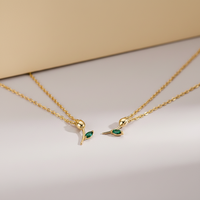 Collier en argent S925 avec pendentif tulipe fraîche, style forêt, électroplaqué, zircon, chaîne claviculaire pour femmes