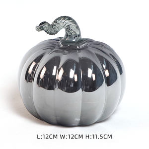 Decorazione di halloween led in vetro decorativo artificiale a forma di zucca luce ornamenti di ringraziamento decorazione - Product Image 5