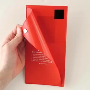 Custom Printed Logo Tri-Fold Sticker Magnetic Back PVC Magnetic Closure Pocket Holder With Emergency Medical Information