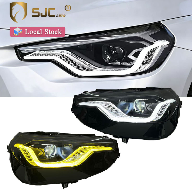 Sjc V2 Smoked LED Headlight Assembly For BMW 2 Series G42 2022-2026 Yellow White DRL