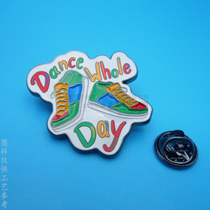 Badge personnalisé pour chaussures de danse en alliage de zinc, émail coloré, avec boucle papillon, pour cadeaux publicitaires - Product Image 1
