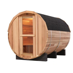 Sauna de Madera Sólida para Exteriores con Calefacción Eléctrica, Diseño Rústico para 4 Personas, Alimentación por Enchufe 220-240V - Product Image 1