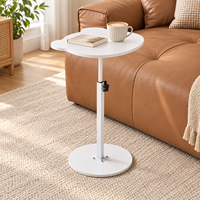 Table d'appoint mobile à hauteur réglable pour canapé et lit, petit bureau pour ordinateur portable, plateau incurvé irrégulier avec base ronde, vente en gros