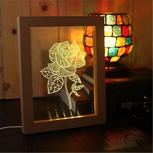 Diskon Besar Lampu Malam 3D Bingkai Foto LED Kayu Bertenaga USB 5V Kustom Kualitas Tinggi Ramah Lingkungan - Product Image 5