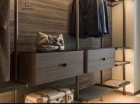 Armoire autoportante moderne et minimaliste haut de gamme, pliable et verrouillable, avec portes battantes, cadre en acier inoxydable et tiroir intérieur suspendu