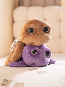 8cm simpatici grandi occhi piccola tartaruga peluche tartaruga portachiavi in morbido cotone bambola bambino Kawaii peluche portachiavi borsa - Product Image 4