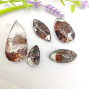 Wholesale Natural polished garden quartz Water drop pendants high quality ghost quartz jewelry necklace crystal for woman gift