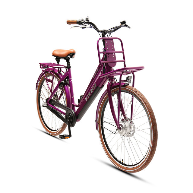 TXED 28 Inch Tire Lady Electric City Bike 36V Front Hub Motor Cargo Electric Bike