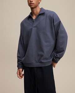 <span class=keywords><strong>Felpa</strong></span> da Uomo di Alta Qualità del Produttore, Manica Lunga con <span class=keywords><strong>Collo</strong></span> <span class=keywords><strong>a</strong></span> <span class=keywords><strong>Polo</strong></span>, Oversize 445G Pesante, per l'Autunno - Product Image 5