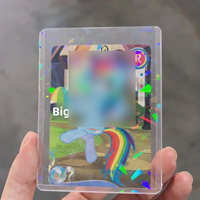 Housse de protection moderne en PVC pour cartes de visite de 3 pouces avec motif cœur/étoile, film transparent anti-poussière à face unique effet flash