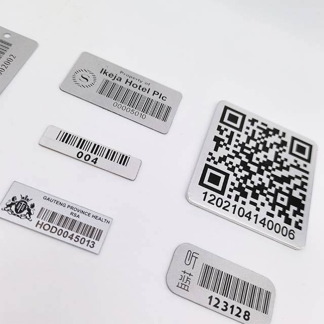 Matte PET Aluminum Self Adhesive Asset Tag Label Custom Logo Asset Tracking Tag Label