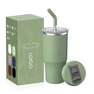 18/8 Stainless Steel Cups Insulated Double Wall Tumbler With Straw