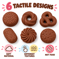 Nouveau Jouet Anti-Stress Toupie Bouton Biscuit Noir avec Fausse Boîte à Biscuits, Petit Cadeau, Ornement de Bureau