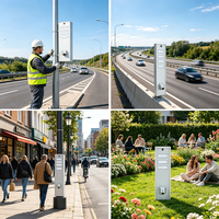 Lámpara Solar LED para Calle Chino WS-30W de 30W, DC, IP65 Impermeable, de Aluminio, con Sensor de Movimiento, Control por Aplicación/Remoto, para Carreteras, Todo en Uno