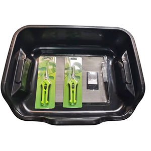DIY OEM Stainless <strong>Steel</strong> Trimming <strong>Bins</strong> Herbs Buds Trim Tray with Screen Scissors - Product Image 1