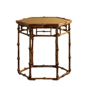 Mesa de centro hexagonal de bambú hecha a mano, lacada, estilo Zen, mesa baja para uso doméstico, nuevo diseño chino - Product Image 5