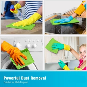 Chiffon de <span class=keywords><strong>nettoyage</strong></span> en microfibre de polyamide de luxe, réutilisable, sans peluches, multi-usages <span class=keywords><strong>pour</strong></span> la cuisine, la maison et la voiture, vert - Product Image 4