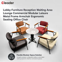 Fauteuil de bureau ergonomique modulaire en métal pour hall d'entrée, réception, salle d'attente, espace de détente commercial