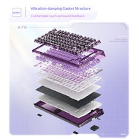 Clavier mécanique filaire K75 à montage sur joint avec rétroéclairage RVB, design personnalisable et futuriste pour le jeu, le bureau et la maison