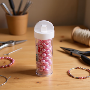 Perline ILAN Abalorio da 10 mm rosa per la creazione di gioielli, confezione da 12 pezzi - Product Image 2