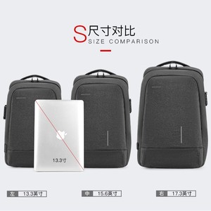 Kingsons Business Backpack 15.6 Inch Laptop USB Charging Anti-Theft Travel Men's Solid Color Waterproof Backpack - Product Image 4