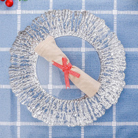 Promotion Bon marché Vente en gros d'assiettes en verre brillant argenté Vaisselle transparente pour décoration de fête de mariage