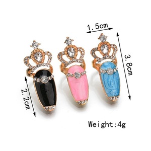 LLU-29 Mode Bijoux Émail Diamant Couronne Bague <span class=keywords><strong>de</strong></span> Phalange - Product Image 2