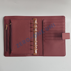 Agenda Personale A6 in Pelle PU Personalizzata, Diario con Tasche Multiple, Copertina in Pelle Semplice, Quaderno con 6 <span class=keywords><strong>Anelli</strong></span>, Raccoglitore A5 A6 - Product Image 3
