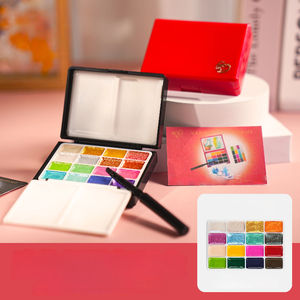 Ensemble de peinture <span class=keywords><strong>aquarelle</strong></span> portable de 32 couleurs nacrées de 1 ml pour la peinture sur toile - Product Image 4