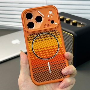 Funda Magnética para Teléfono con Textura de Fibra de Carbono para iPhone 17 13 14 15 16 Pro Max, con Botón Táctil para Cámara, Resistente a Impactos, Venta al Por Mayor - Product Image 1