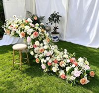 Arreglo Floral de Seda Realista Hecho a Mano Personalizable al por Mayor, Ramo para Pasillo, Decoración de Boda, Día de la Madre