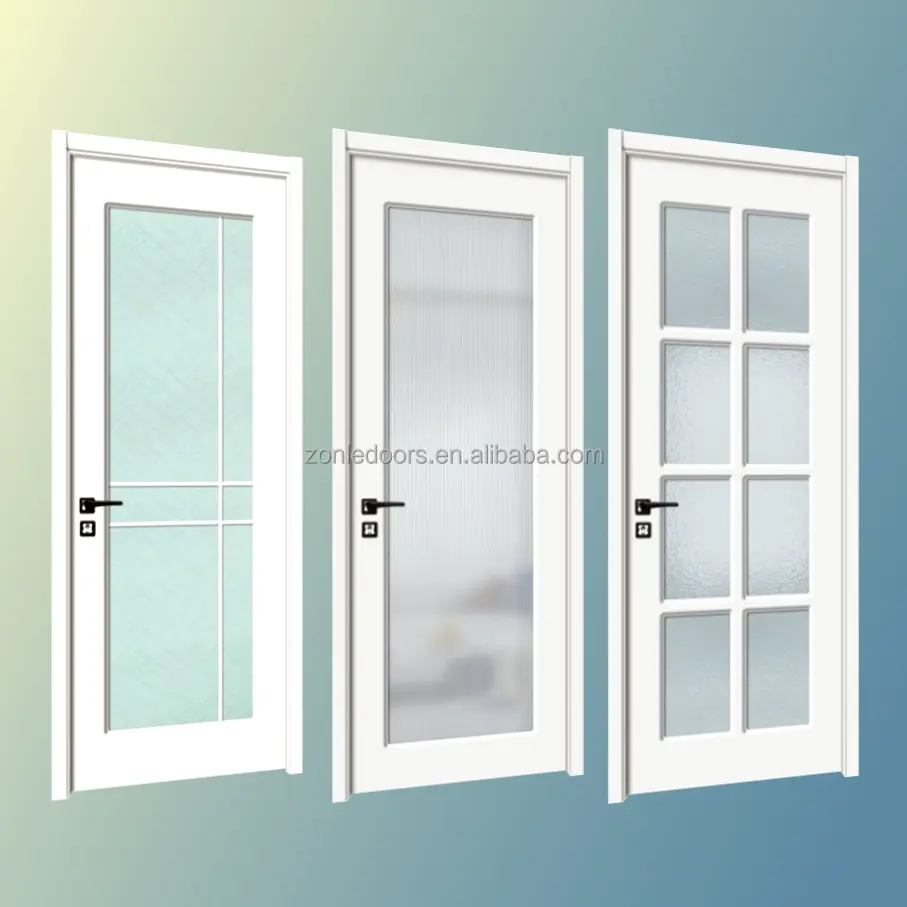 Hitech factory price wooden flush doors design solid wood door modern home internal bedroom door with smart lock