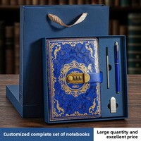 Carnet de codes vintage avec serrure, bloc-notes épaissi A5, journal créatif pour étudiant, papeterie cadeau